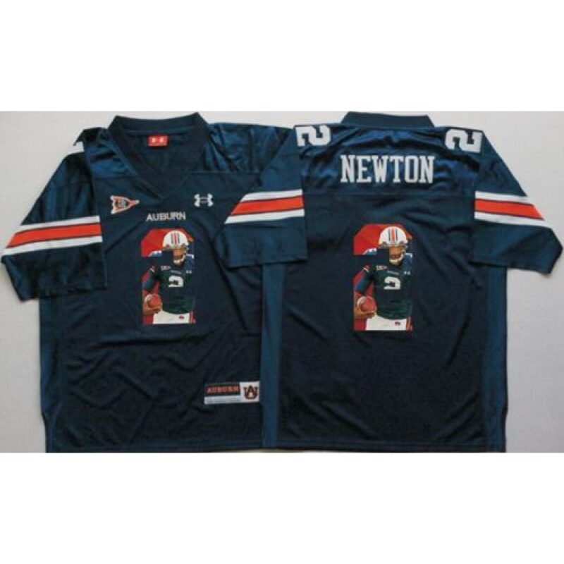 6861d9ce22871_1 Tigers #2 Cam Newton Blue Player Fashion Stitched NCAA Jersey