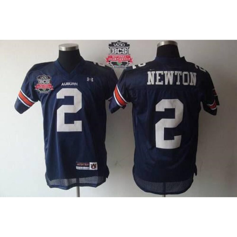 6861d9d180b9f_1 Tigers #2 Newton Blue 2014 BCS Bowl Patch Stitched NCAA Jersey
