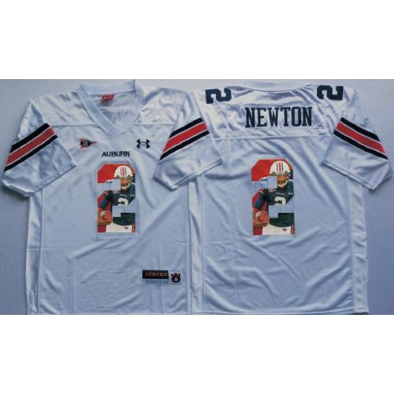 6861d9dd9d77c_1 Tigers #2 Cam Newton White Player Fashion Stitched NCAA Jersey