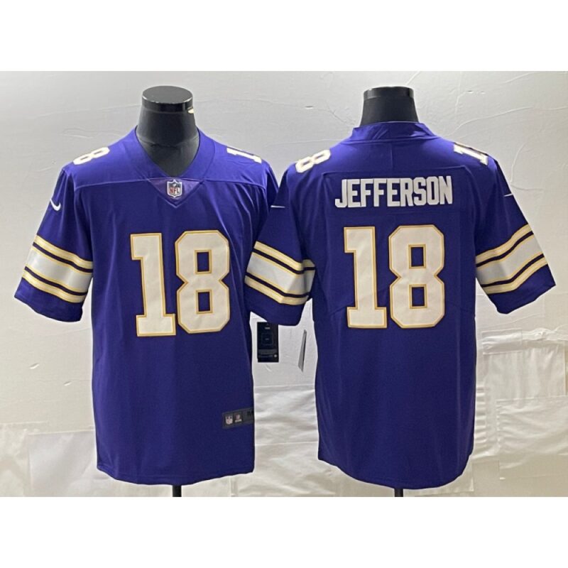 6861d9e871d72_1 Men's Minnesota Vikings #18 Justin Jefferson Purple Vapor Untouchable Limited Stitched Jersey