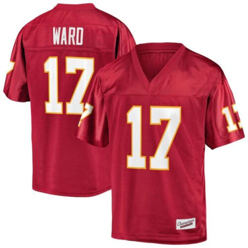 6861da0697b70_1 Seminoles #17 Charlie Ward Red Stitched NCAA Jersey