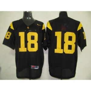 6861da4f46c8d_1 Trojans #18 Black Stitched NCAA Jersey