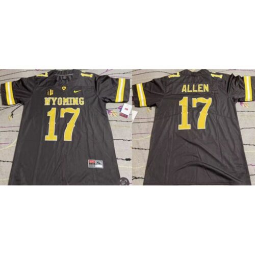 6861da59b7323_1 Men's Wyoming Cowboys #17 Josh Allen Brown Stitched College Football Jersey