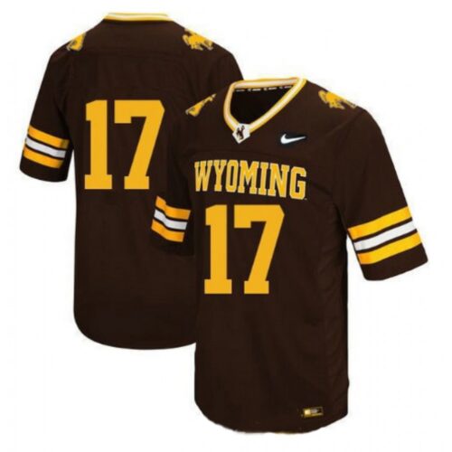 6861da5dc3830_1 Men's Wyoming Cowboys #17 Josh Allen Brown Stitched College Football Jersey