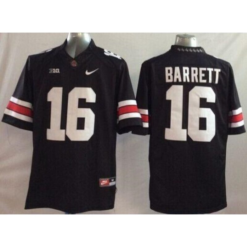 6861da7d2040e_1 Buckeyes #16 J. T. Barrett Black Stitched Youth NCAA Jersey