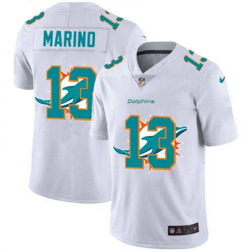 6861da83eb1d9_1 Men's Miami Dolphins #13 Dan Marino White Shadow Logo Limited Stitched Jersey