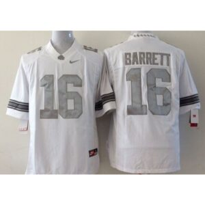 6861da8e562e2_1 Buckeyes #16 J. T. Barrett White Limited Platinum Stitched Youth NCAA Jersey