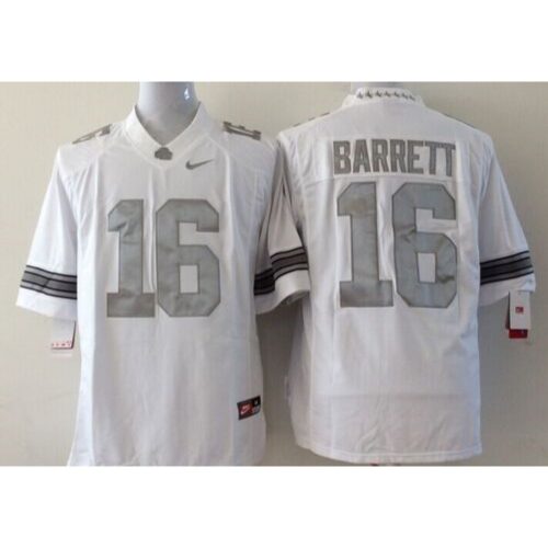 6861da8e562e2_1 Buckeyes #16 J. T. Barrett White Limited Platinum Stitched Youth NCAA Jersey