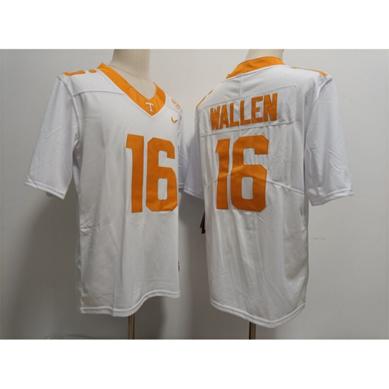 6861daaf31d3f_1 Men's Tennessee Volunteers #16 Morgan Wallen White Stitched Jersey