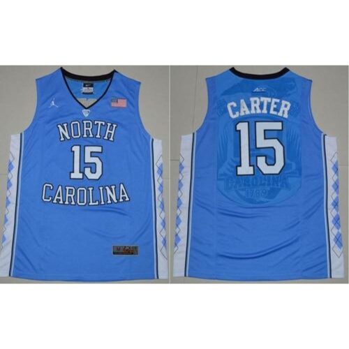 6861dae032551_1 North Carolina #15 Vince Carter Blue Stitched NCAA Jersey