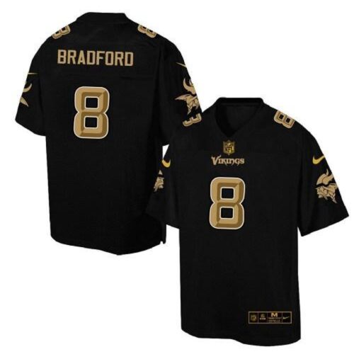 6861db1eadf76_1 Vikings #8 Sam Bradford Black Men's Stitched NFL Elite Pro Line Gold Collection Jersey
