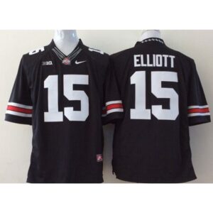 6861db285acb8_1 Buckeyes #15 Ezekiel Elliott Black Limited Stitched Youth NCAA Jersey