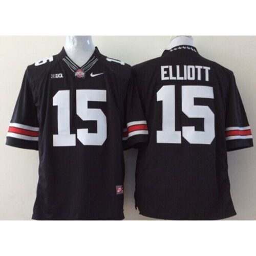 6861db285acb8_1 Buckeyes #15 Ezekiel Elliott Black Limited Stitched Youth NCAA Jersey