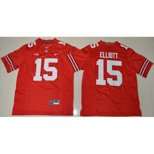 6861db2b64a29_1 Buckeyes #15 Ezekiel Elliott Red Stitched Youth NCAA Jersey