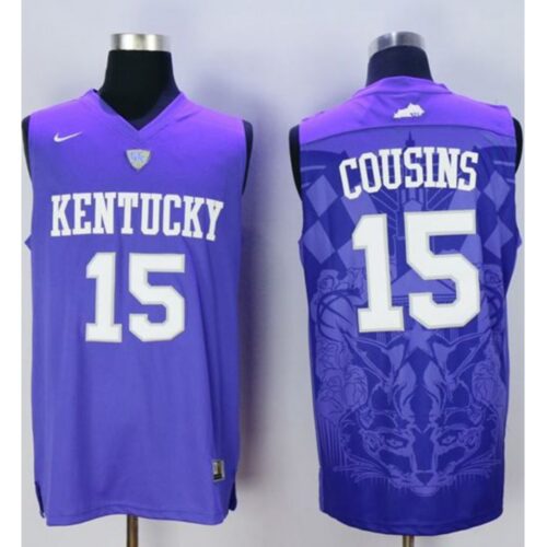 6861db31b8a93_1 Wildcats #15 DeMarcus Cousins Blue Basketball Stitched NCAA Jersey