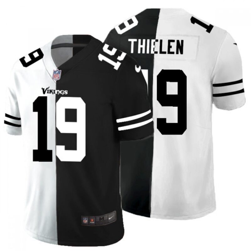 6861db5c756aa_1 Men's Minnesota Vikings #19 Adam Thielen Black & White Split Limited Stitched Jersey