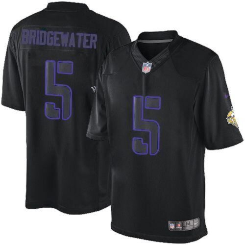 6861db65b8177_1 Vikings #5 Teddy Bridgewater Black Men's Stitched NFL Impact Limited Jersey