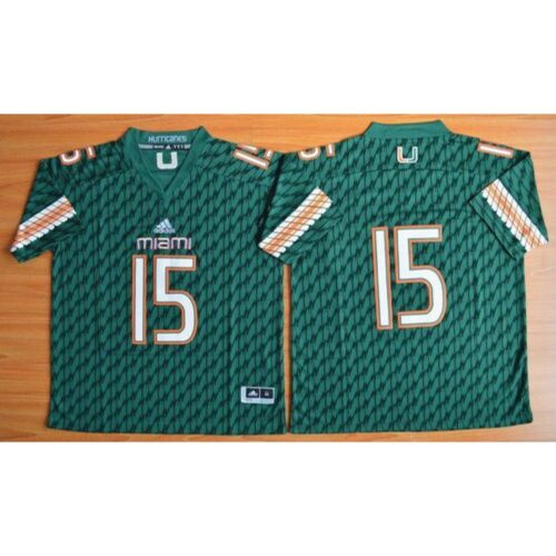 6861db6a654b6_1 Hurricanes #15 Brad Kaaya Green Stitched NCAA Jerseys