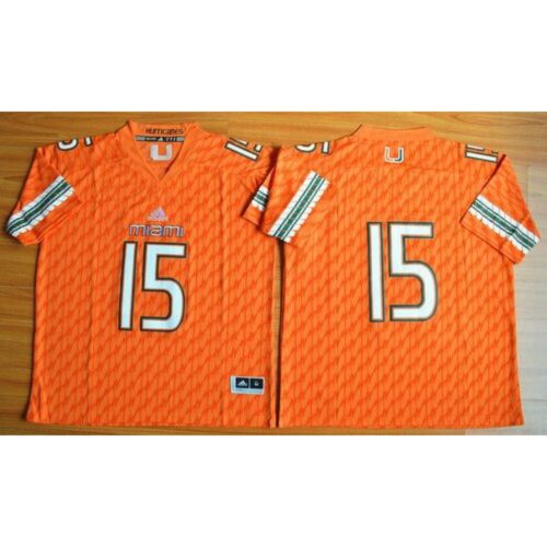 6861db6d8c56e_1 Hurricanes #15 Brad Kaaya Orange Stitched NCAA Jerseys
