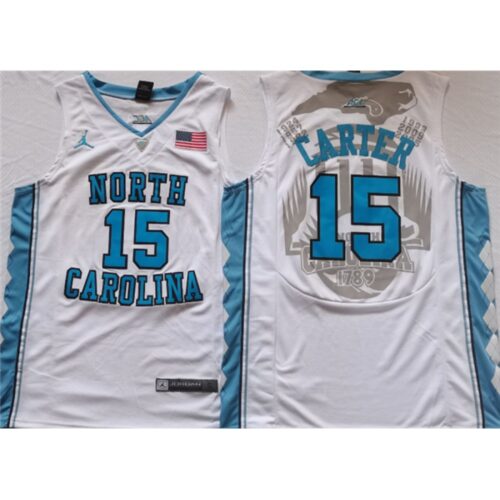6861db7b228bb_1 Men's North Carolina Tar Heels #15 Vince Carter White Stitched Jersey