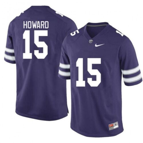 6861db8503f58_1 Men's Kansas State Wildcats #15 Will Howard Purple Vapor Stitched Jersey