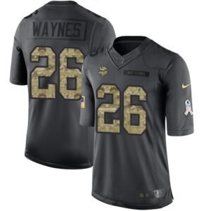 Vikings #26 Trae Waynes Black Men's Stitched NFL Limited 2016 Salute To Service Jersey