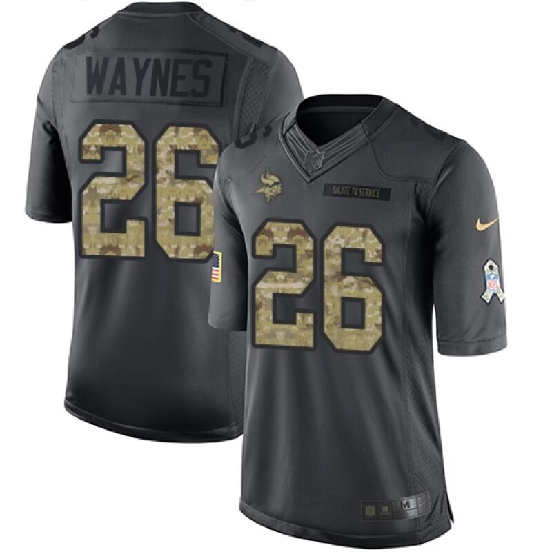 Vikings #26 Trae Waynes Black Men's Stitched NFL Limited 2016 Salute To Service Jersey