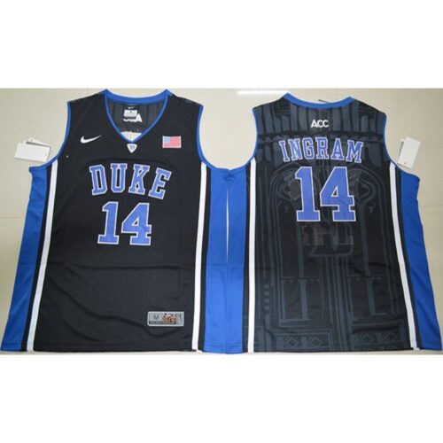 6861db8b897ac_1 Blue Devils #14 Brandon Ingram Black Basketball Elite V Neck Stitched NCAA Jersey