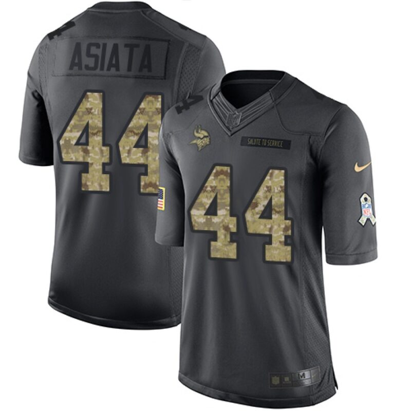 6861db9c48228_1 Vikings #44 Matt Asiata Black Men's Stitched NFL Limited 2016 Salute To Service Jersey