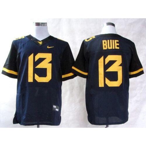 6861dbc4d12f3_1 Mountaineers #13 Andrew Buie Navy Blue Stitched NCAA Jersey
