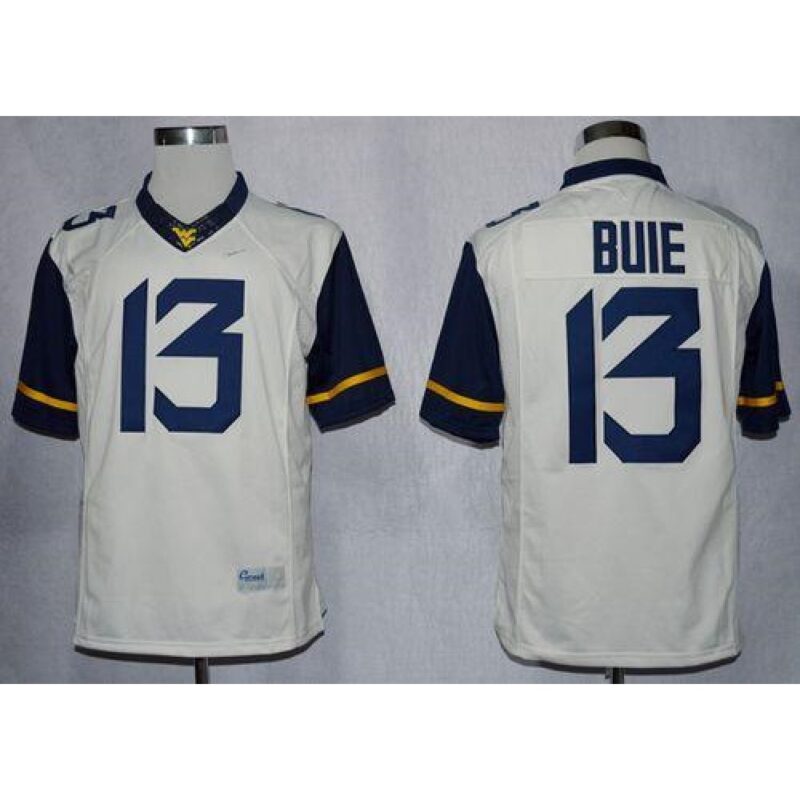 6861dbc886dba_1 Mountaineers #13 Andrew Buie White Limited Stitched NCAA Jersey
