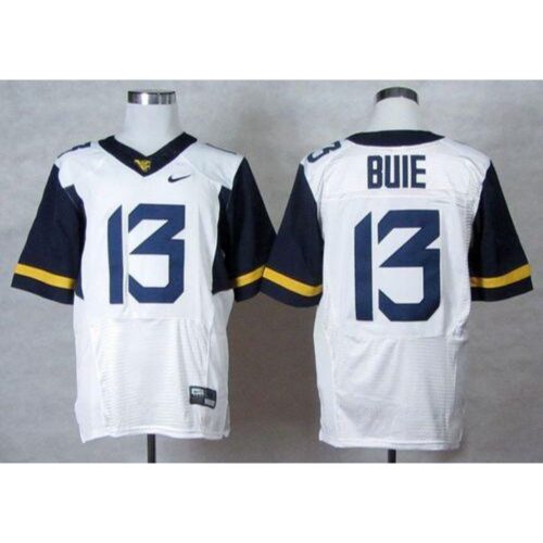 6861dbcbac421_1 Mountaineers #13 Andrew Buie White Stitched NCAA Jersey