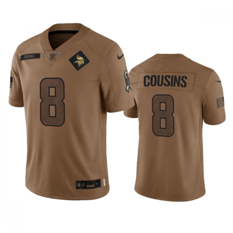 6861dbd6899e9_1 Men's Minnesota Vikings #8 Kirk Cousins 2023 Brown Salute To Service Limited Stitched Jersey