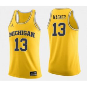 6861dbe054b3a_1 Men's Michigan Wolverines #13 Moritz Wagner Yellow College Stitched Football Jersey