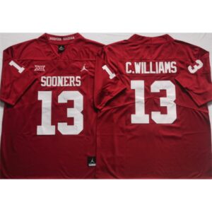 6861dbe71c377_1 Men's Oklahoma Sooners #13 C.WILLIAMS Red Stitched Jersey