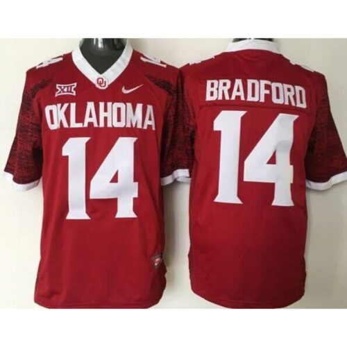 6861dbedd9880_1 Sooners #14 Sam Bradford Red New XII Stitched NCAA Jersey