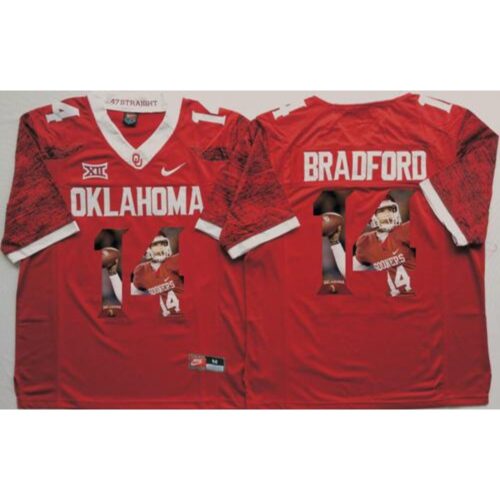 6861dbf78d2f7_1 Sooners #14 Sam Bradford Red Player Fashion Stitched NCAA Jersey