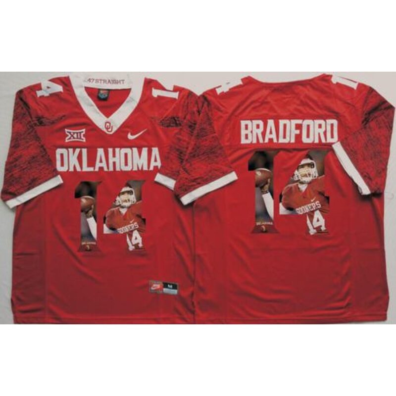 6861dbf78d2f7_1 Sooners #14 Sam Bradford Red Player Fashion Stitched NCAA Jersey