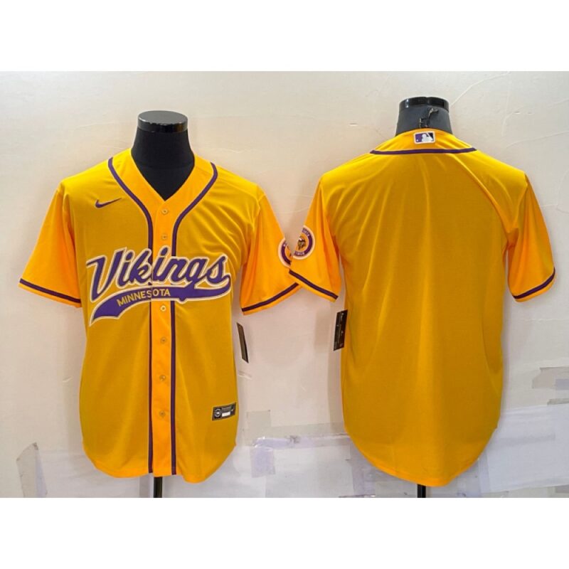6861dbfba61f7_1 Men's Minnesota Vikings Blank Gold With Patch Cool Base Stitched Baseball Jersey