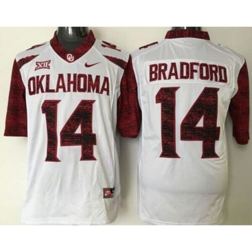 6861dbfbaa684_1 Sooners #14 Sam Bradford White New XII Stitched NCAA Jersey
