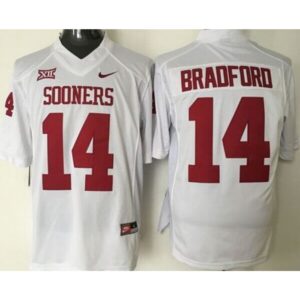 6861dbff3f848_1 Sooners #14 Sam Bradford White Stitched NCAA Jersey