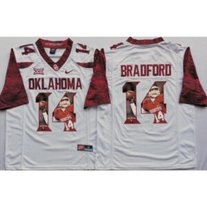 6861dc05b41ba_1 Sooners #14 Sam Bradford White Player Fashion Stitched NCAA Jersey
