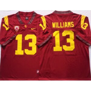 6861dc1348db2_1 Men's USC Trojans #13 Caleb Williams Red Stitched Jersey