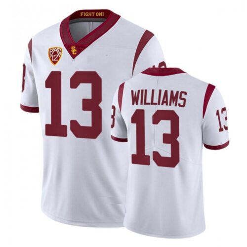 6861dc199a489_1 Men's USC Trojans #13 Caleb Williams White Stitched Jersey