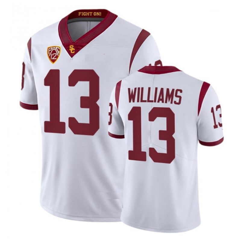 6861dc199a489_1 Men's USC Trojans #13 Caleb Williams White Stitched Jersey