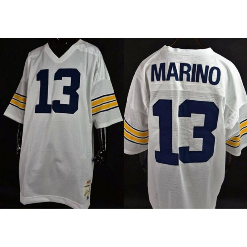 6861dc26ba945_1 Men's Pittsburgh Panthers #13 Dan Marino White Stitched Jersey