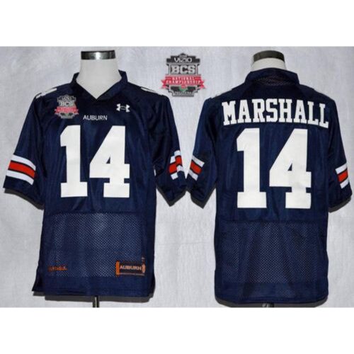 6861dc2d7f147_1 Tigers #14 Nick Marshall Blue 2014 BCS Bowl Patch Stitched NCAA Jersey