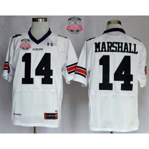 6861dc33d2114_1 Tigers #14 Nick Marshall White 2014 BCS Bowl Patch Stitched NCAA Jersey