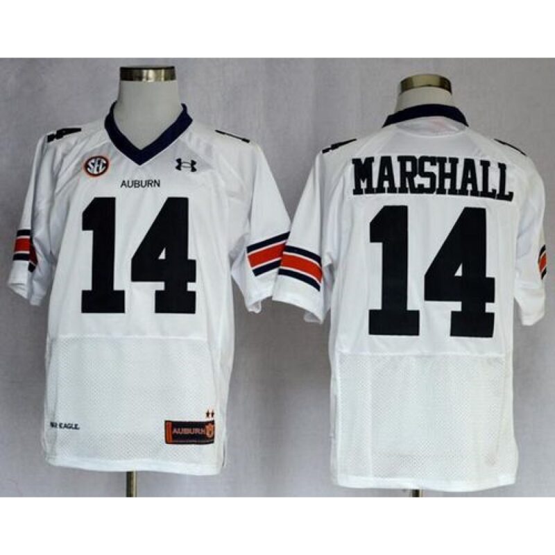 6861dc371a8ce_1 Tigers #14 Nick Marshall White Stitched NCAA Jersey