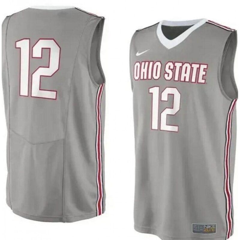 6861dc4b1b5b5_1 Men's Ohio State Buckeyes #12 Gray Stitched Jersey